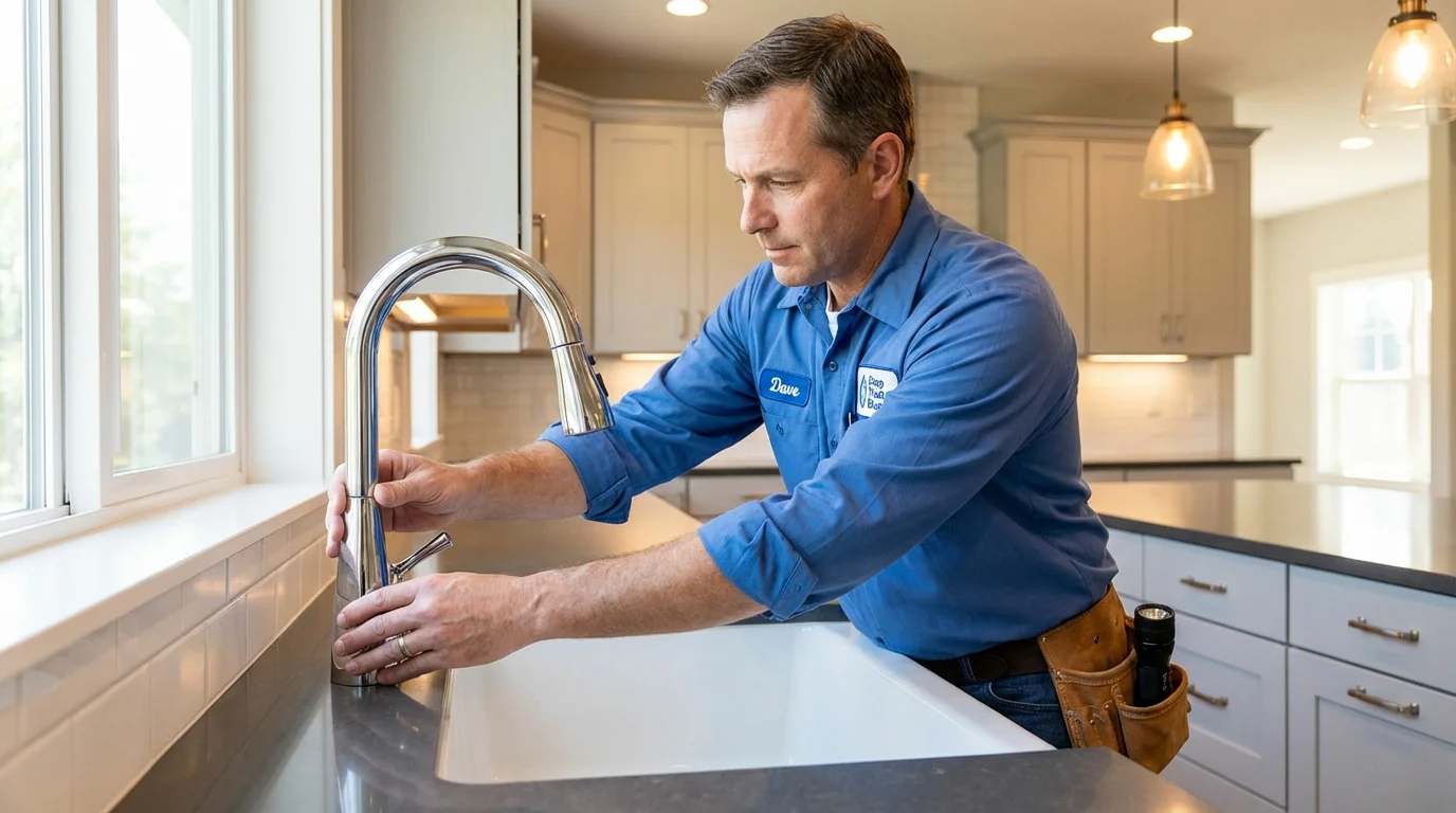 Kitchen faucet installation by Johns Plumbing LLC in Greenbelt